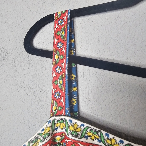 Vtg MC of Boston Dress Size 14 Womens Colorful Floral Striped 70s Sundress - Picture 4 of 14